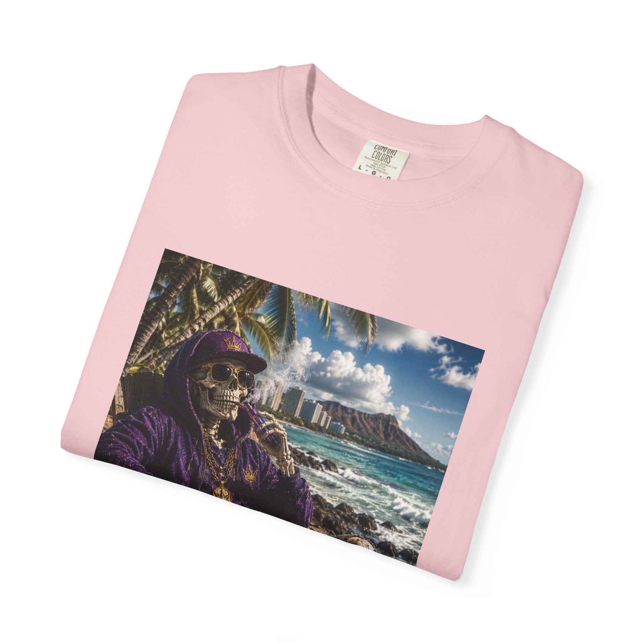 T-Shirt — 'Island Skeleton Relaxing' Vintage Beach Graphic Tee