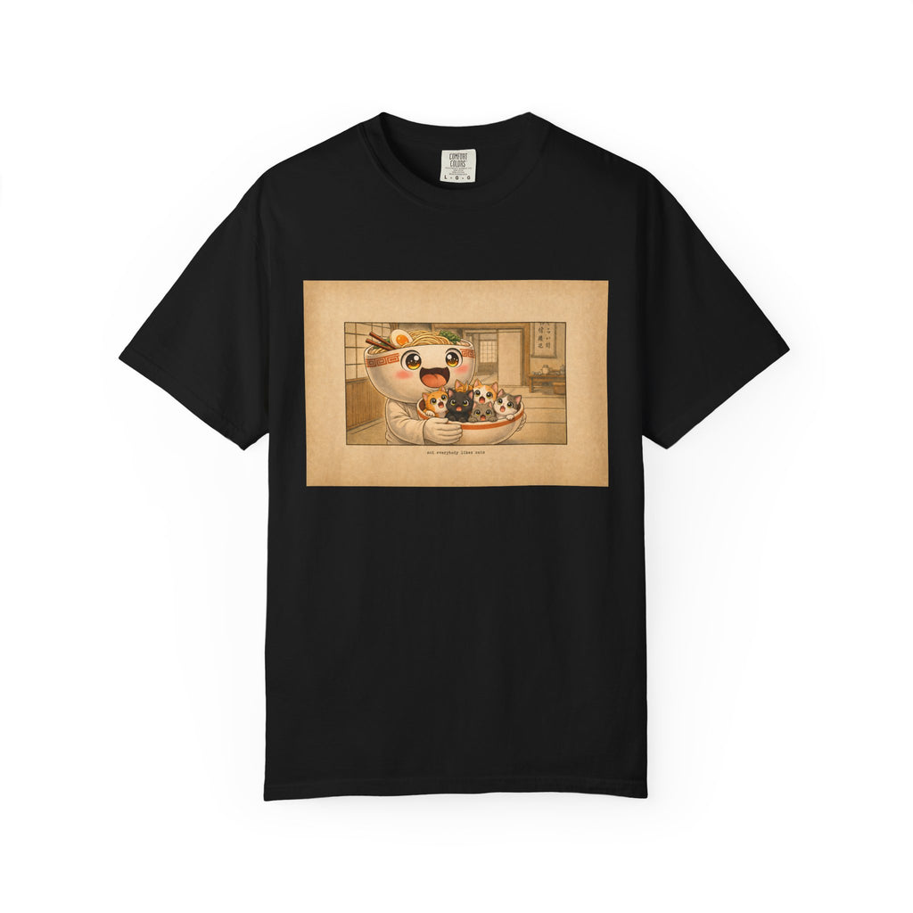 Lucky Cat Sushi Dinner T-Shirt — Cute Maneki Neko Ramen Illustration