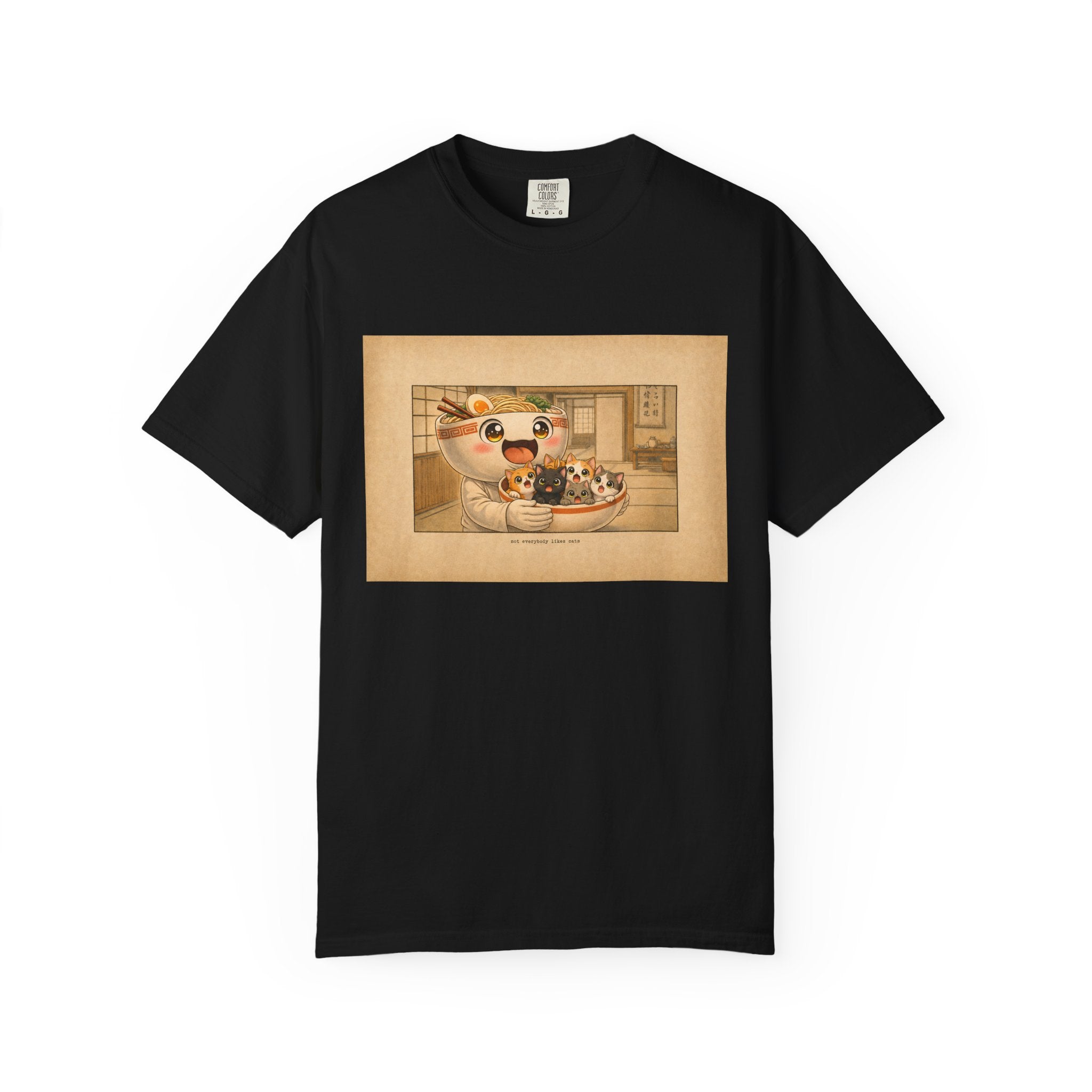 Lucky Cat Sushi Dinner T-Shirt — Cute Maneki Neko Ramen Illustration