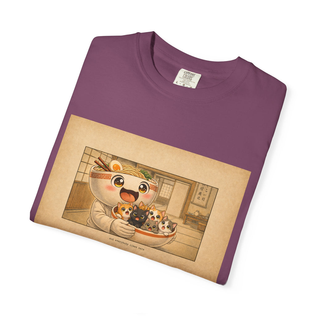 Lucky Cat Sushi Dinner T-Shirt — Cute Maneki Neko Ramen Illustration