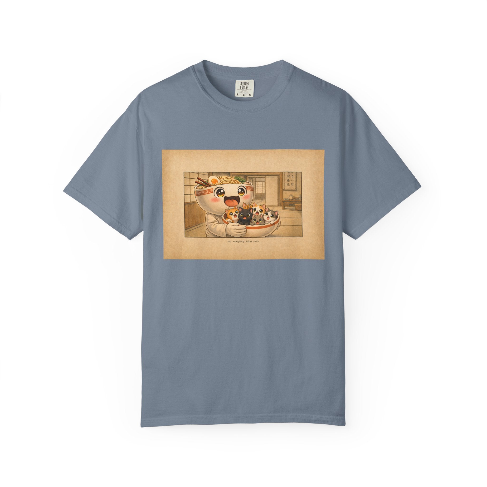 Lucky Cat Sushi Dinner T-Shirt — Cute Maneki Neko Ramen Illustration