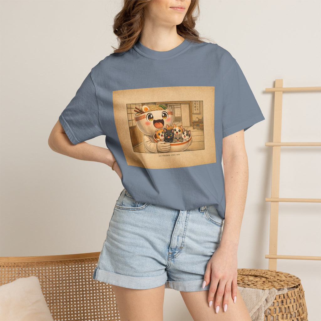 Lucky Cat Sushi Dinner T-Shirt — Cute Maneki Neko Ramen Illustration