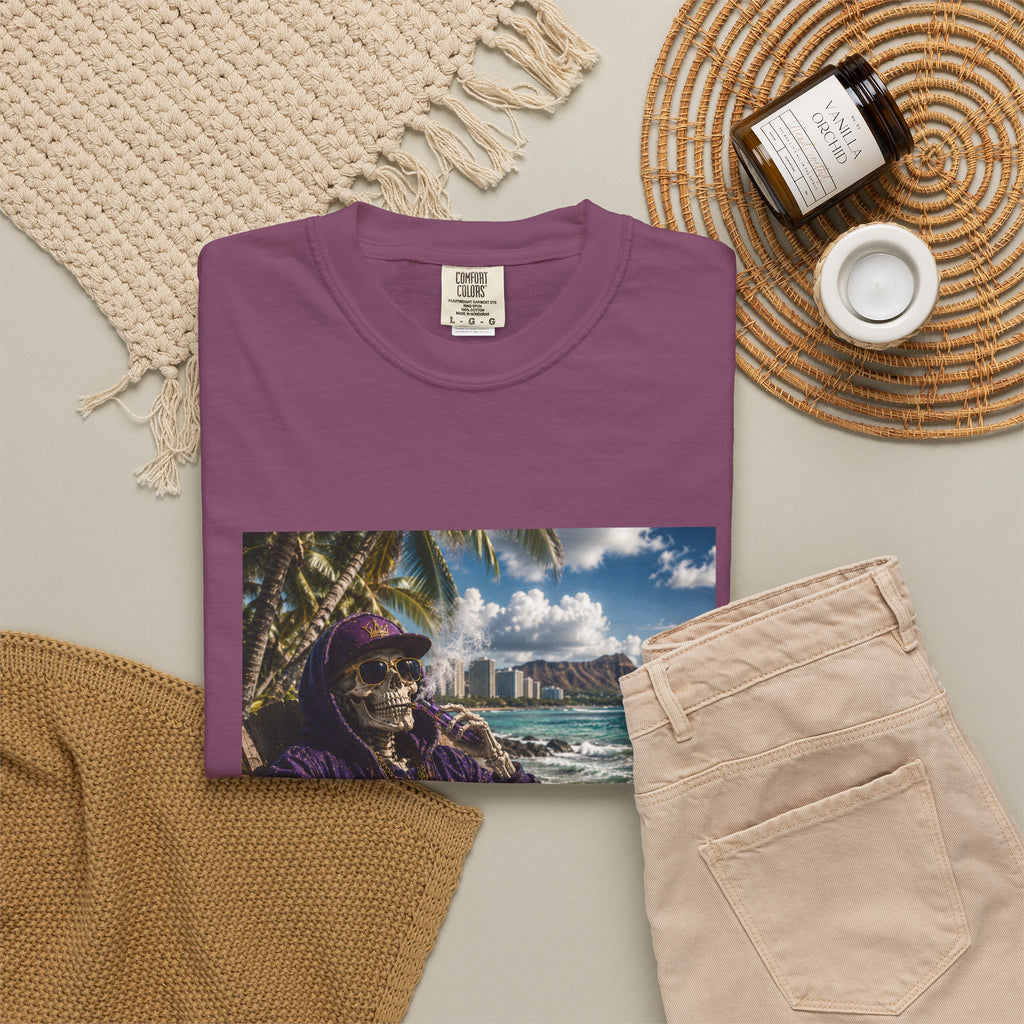 T-Shirt — 'Island Skeleton Relaxing' Vintage Beach Graphic Tee