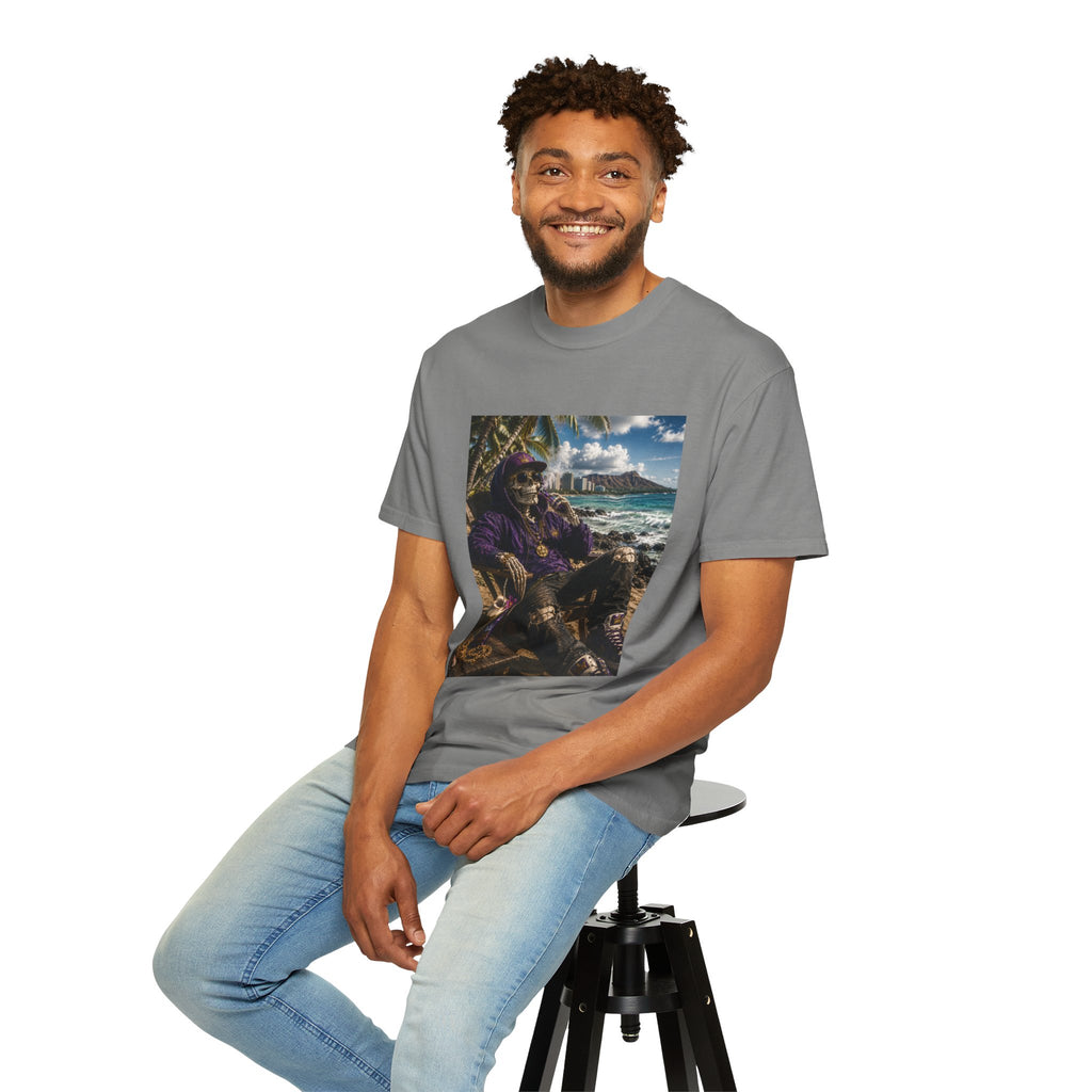 T-Shirt — 'Island Skeleton Relaxing' Vintage Beach Graphic Tee