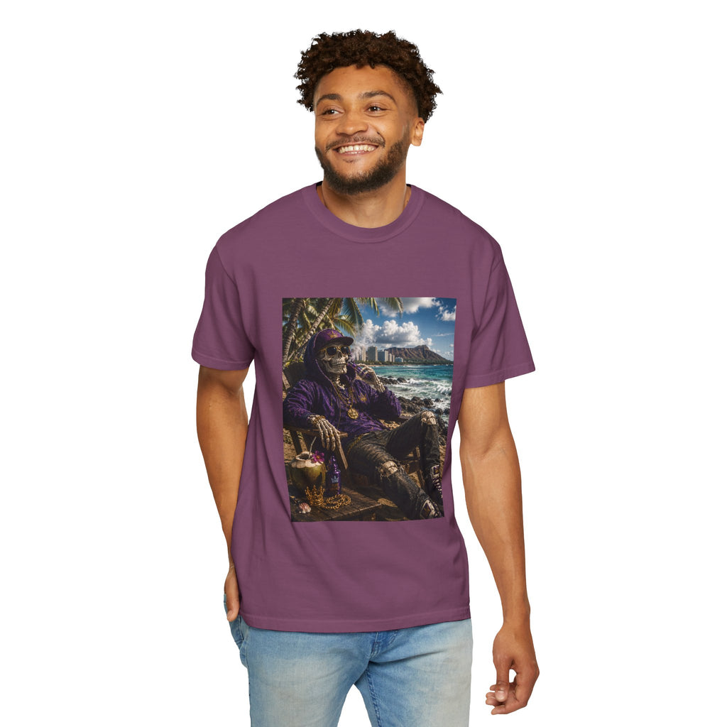 T-Shirt — 'Island Skeleton Relaxing' Vintage Beach Graphic Tee