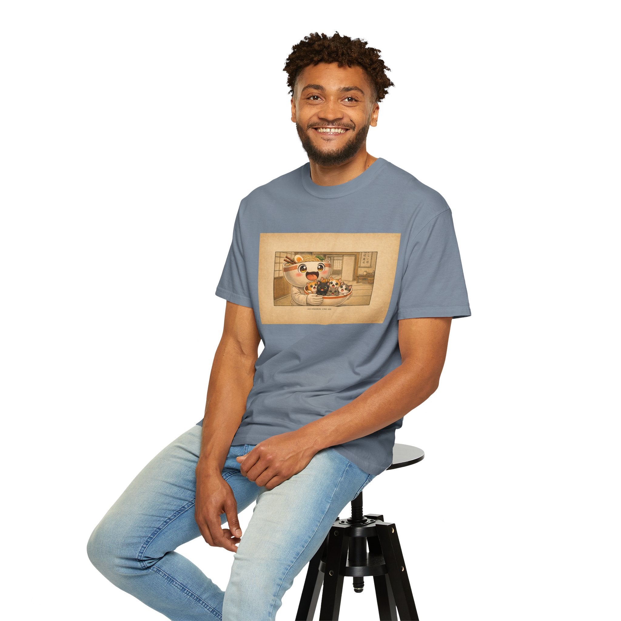 Lucky Cat Sushi Dinner T-Shirt — Cute Maneki Neko Ramen Illustration