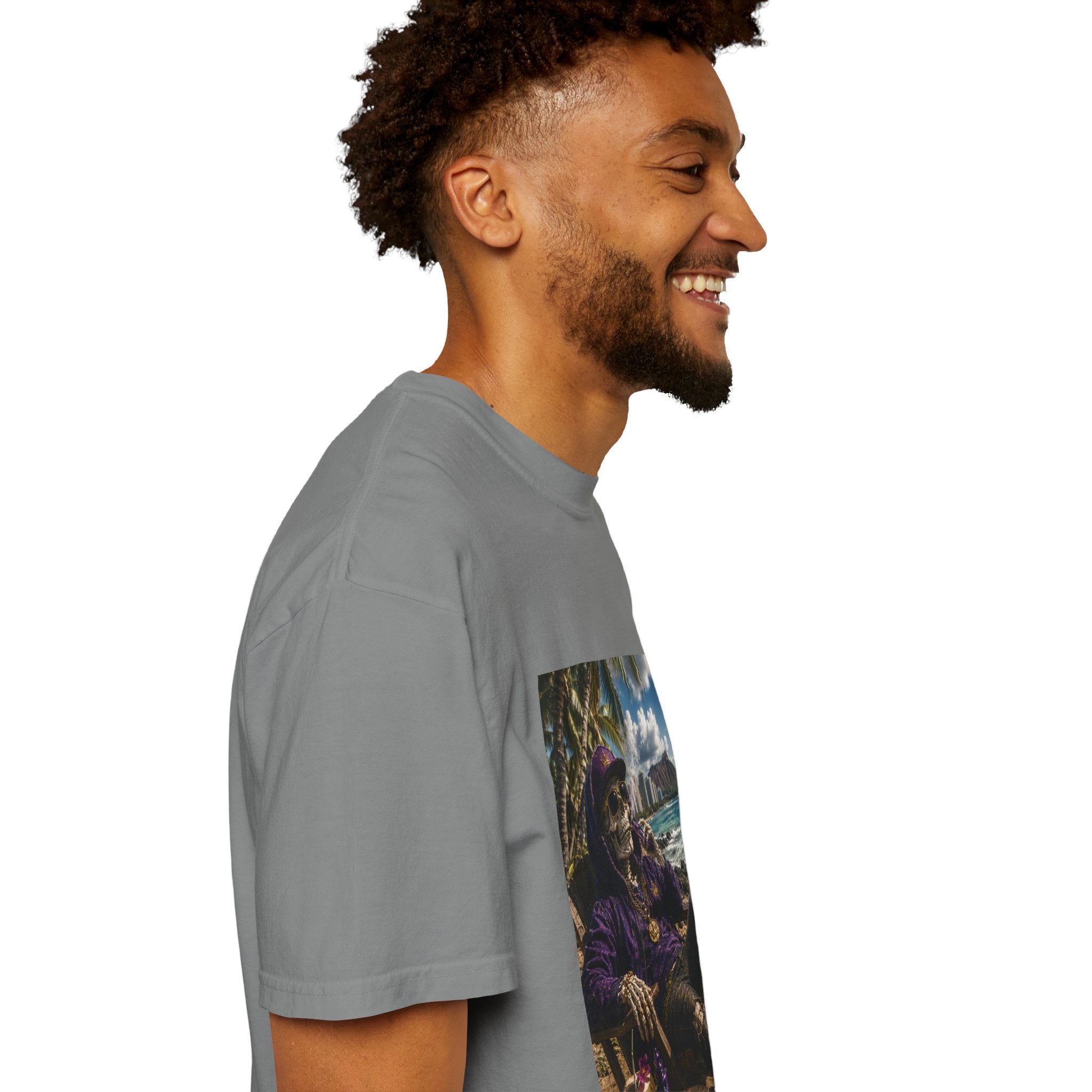 T-Shirt — 'Island Skeleton Relaxing' Vintage Beach Graphic Tee