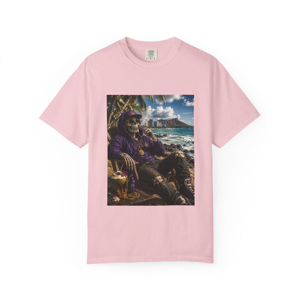 T-Shirt — 'Island Skeleton Relaxing' Vintage Beach Graphic Tee