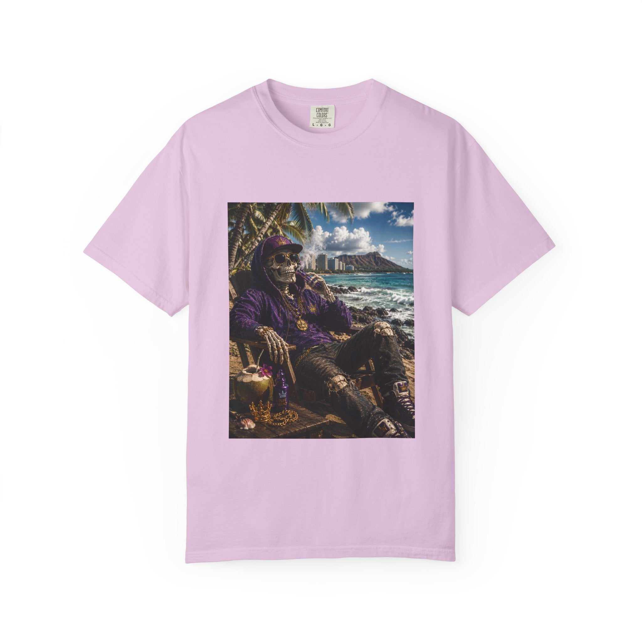T-Shirt — 'Island Skeleton Relaxing' Vintage Beach Graphic Tee