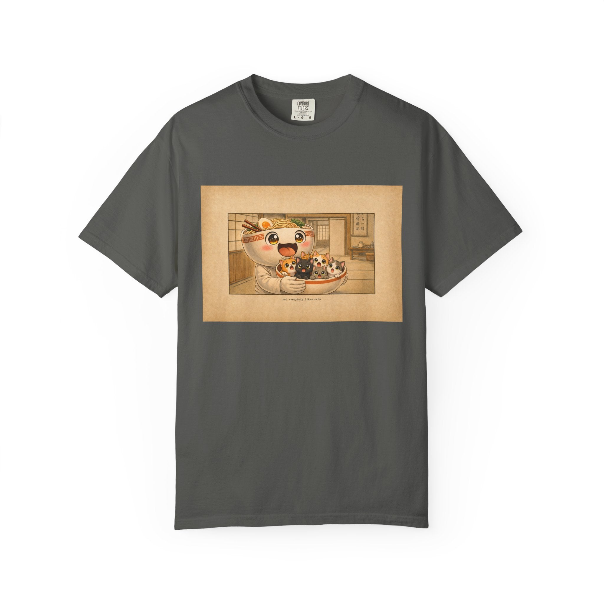 Lucky Cat Sushi Dinner T-Shirt — Cute Maneki Neko Ramen Illustration